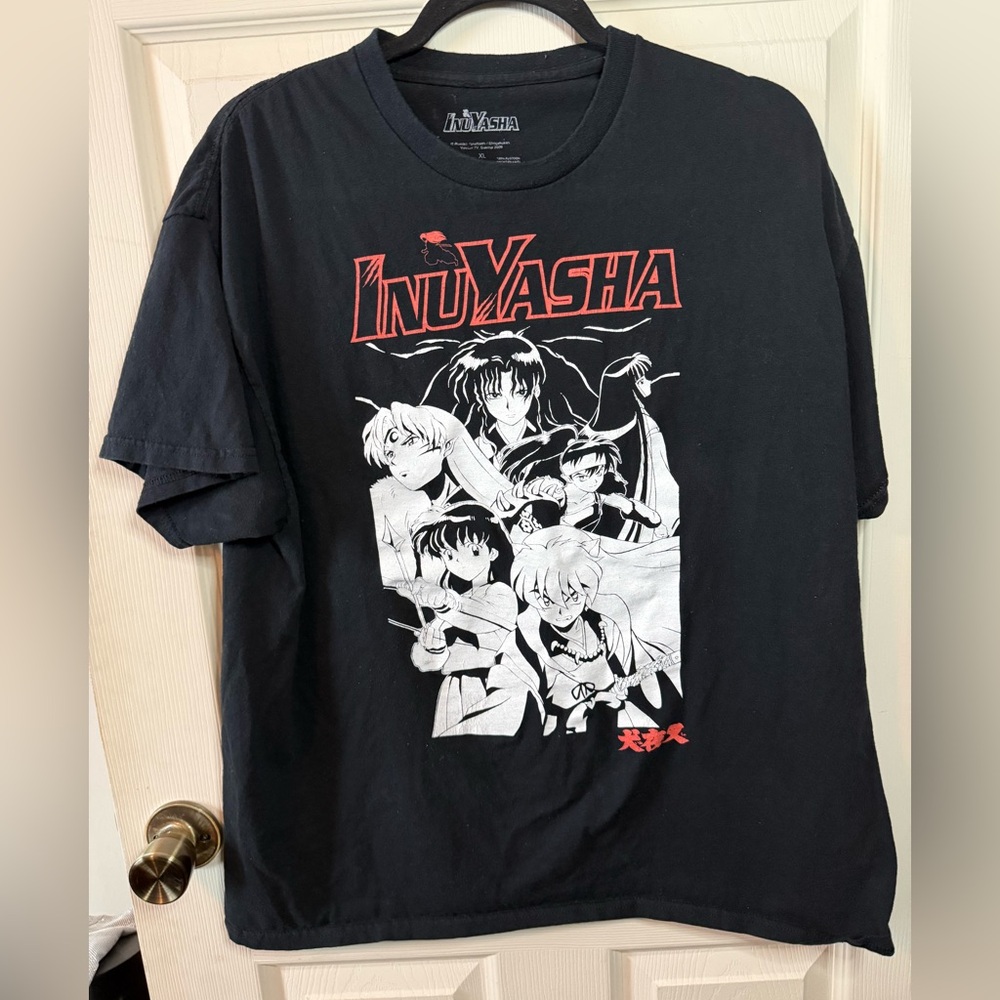 InuYasha Black Graphic T-Shirt Men’s XL 100% Cotton